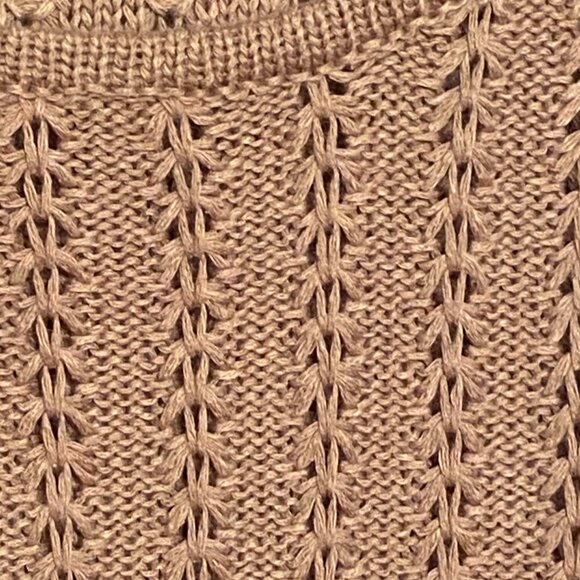 Denim 24/7 Women's Brown Lace Sleeves Knit Sweater Size M - Picture 6 of 7